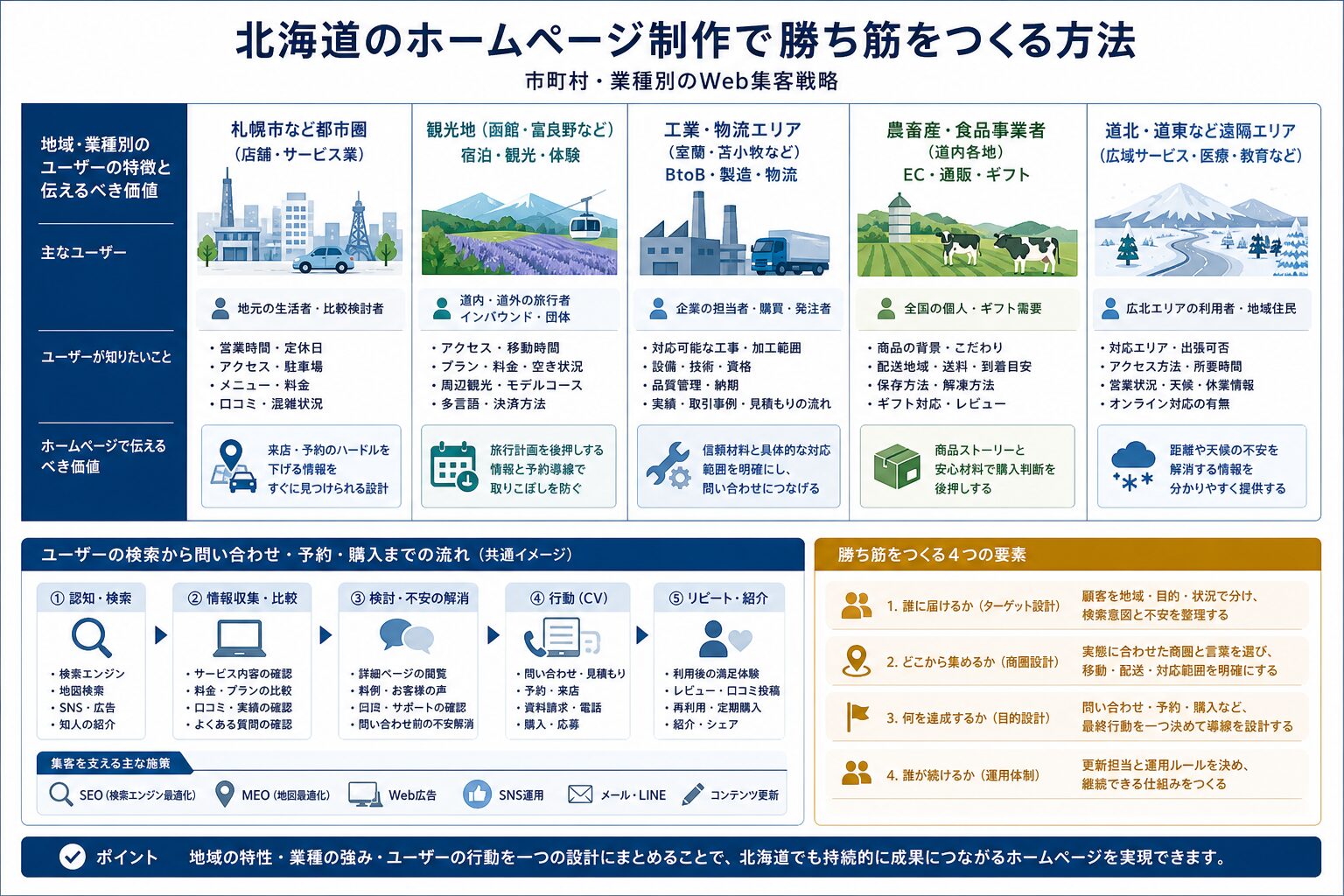 北海道の地域特性に応じたホームページ制作の導線設計